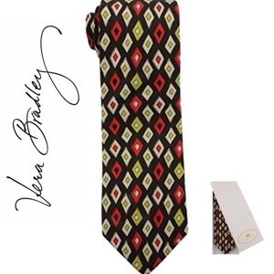 NWT$39 VERA BRADLEY Silk Neck Tie PUCCINI DIAMOND Rare & Retired + Gift Box